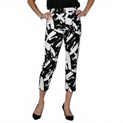Frank Lyman Abstract Cropped Pant In Black