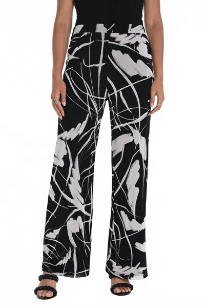 Frank Lyman Abstract Wide Leg Trouser In Black