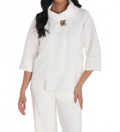 Frank Lyman Amara Asymmetric Swing Jacket In Winter White