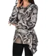 Frank Lyman Animal Print Top In Grey In Grey