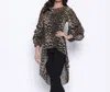 Frank Lyman Animal Print Tunic In Black In Black