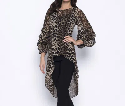 Frank Lyman Animal Print Tunic In Black