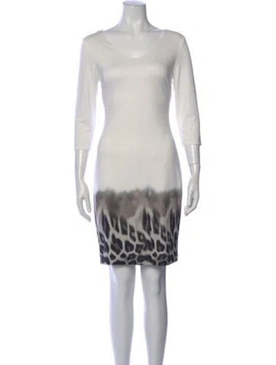 Pre-owned Frank Lyman Animal Print V-neck Sweater