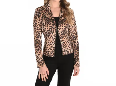 Frank Lyman Animal Print Zipper Jacket In Cheetah