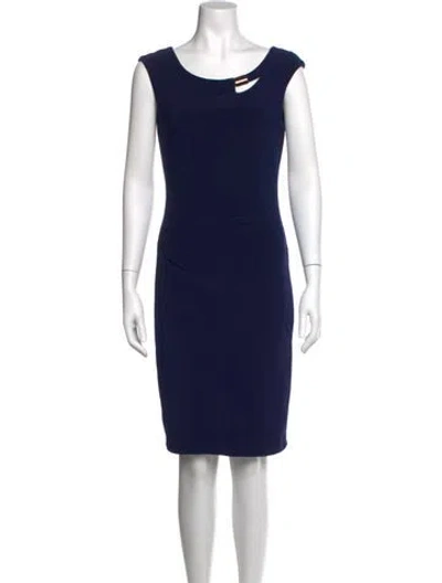 Pre-owned Frank Lyman Asymmetrical Knee-length Dress In Blue