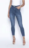 Frank Lyman Back Bow Ankle Jeans In Denim In Multi