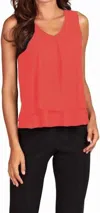 Frank Lyman Basic Tank In Fire In Red