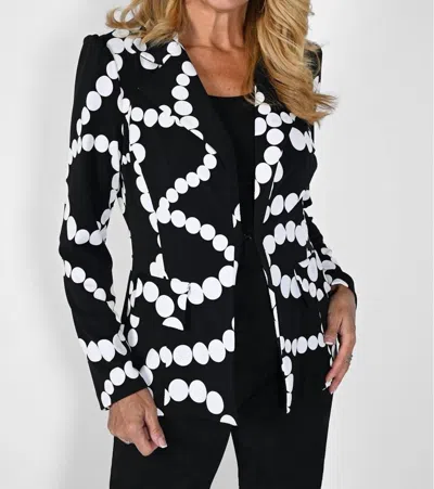 Frank Lyman Beata Abstract Chain Print Blazer In Black