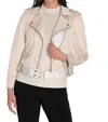 Frank Lyman Faux Suede Moto Jacket In Beige In Beige