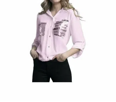 Frank Lyman Bella Sparkle Blouse In Pink