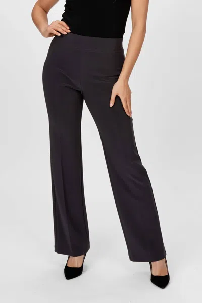 Frank Lyman Belted Mid-rise Trousers In Charcoal In Black