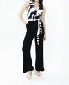 Frank Lyman Belted Wrap V Neck Jumpsuit In Black/off White In Black