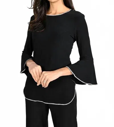 Frank Lyman Bianca Top In Black And Crystal