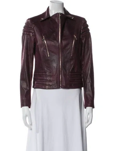 Pre-owned Frank Lyman Biker Jacket W/ Tags In Burgundy