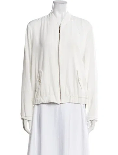 Pre-owned Frank Lyman Bomber Jacket In White