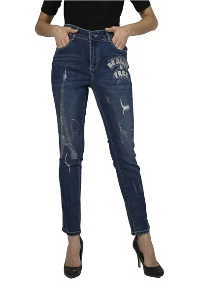 Frank Lyman Brooklyn Be Brave And Free Sparkle Jean In Denim Blue