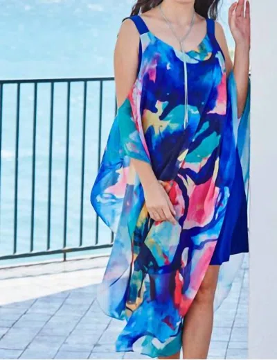 Frank Lyman Butterfly Drape Dress In Multi