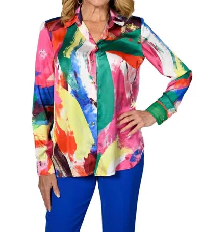 Frank Lyman Button Up Blouse In Multi