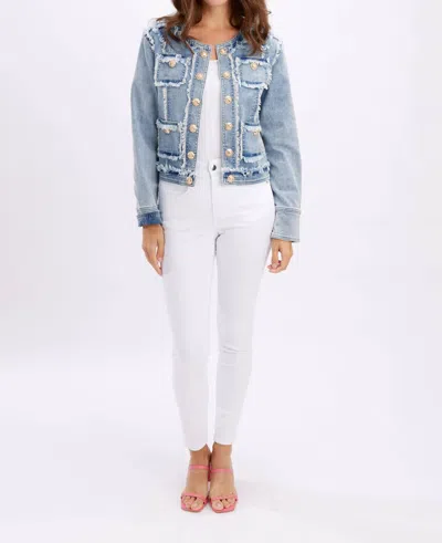 Frank Lyman Casual Jacket In Light Blue Denim
