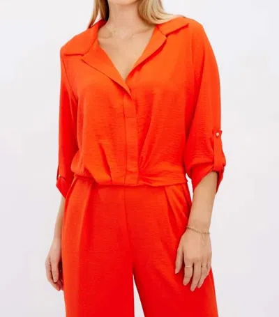 Frank Lyman Casual Pullover Top In Orange