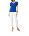 Frank Lyman Casual Scoop Neck Pullover Top In Capri Blue In Blue