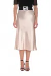 Frank Lyman Champagne Satin Skirt In Gold In Neutral
