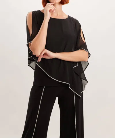 Frank Lyman Chic Embellished Pullover Top In Black
