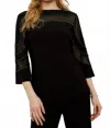 Frank Lyman Chic Flare-sleeve Pullover In Black In Black