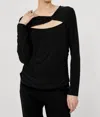 Frank Lyman Chic Ruched Pullover Top In Black In Black