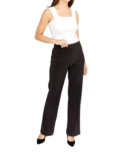 Frank Lyman Clean Front Pleated Pants In Black