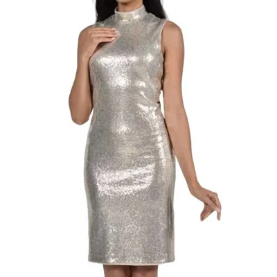 Frank Lyman Cocktail Dress In Gold In Silver