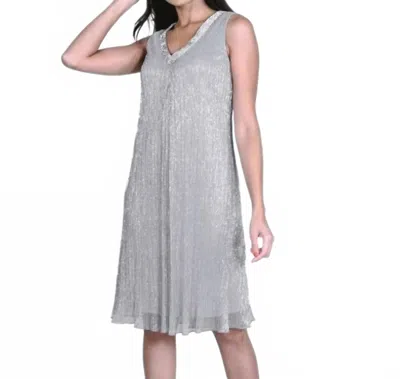 Frank Lyman Cocktail Dress In Silver In Gray
