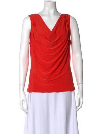 Pre-owned Frank Lyman Cowl Neck Sleeveless Top In Orange