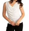 Frank Lyman Cowl Neck Top In White In White