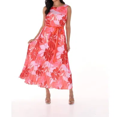 Frank Lyman Crackled Fabric Dress In Orange/red In Multi