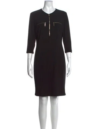 Pre-owned Frank Lyman Crew Neck Knee-length Dress In Black