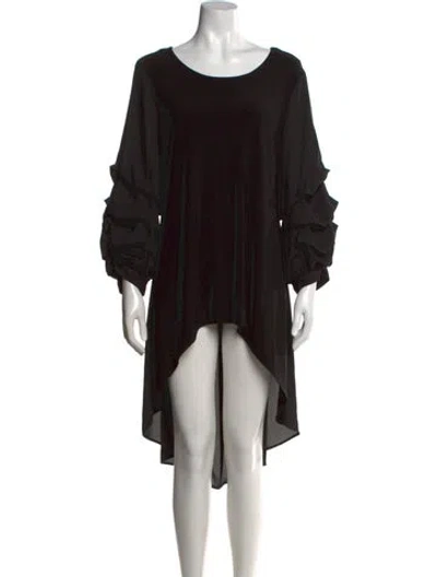 Pre-owned Frank Lyman Crew Neck Long Dress In Black