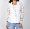 Frank Lyman Cut Lace Jacket In White