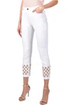Frank Lyman Cutout Dimante High Waist Jeans In White In White