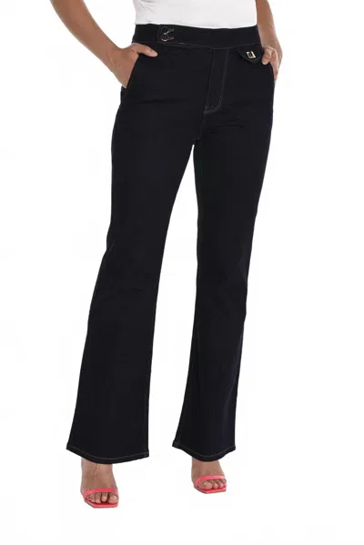Frank Lyman Denim Fit & Flare Jeans In Dark Blue