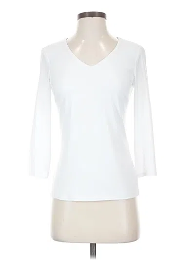 Pre-owned Frank Lyman Design 3/4 Sleeve Top White V Neck Tops