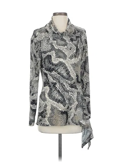 Pre-owned Frank Lyman Design Long Sleeve Blouse In Silver