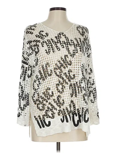 Pre-owned Frank Lyman Design Pullover Sweater In Silver