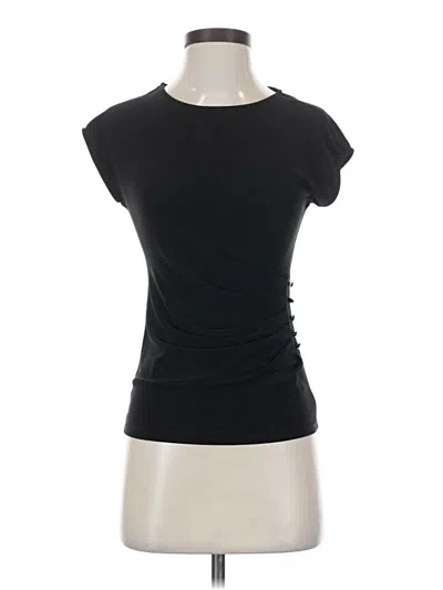 Pre-owned Frank Lyman Design Short Sleeve Top Black Scoop Neck Tops