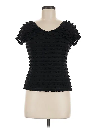 Pre-owned Frank Lyman Design Short Sleeve Top Black Sweetheart Neckline Tops