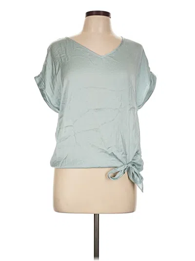 Frank Lyman Design Short Sleeve Top Teal V-neck Tops In Green