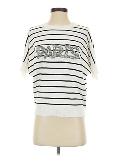 Pre-owned Frank Lyman Design Short Sleeve T-shirt In Ivory