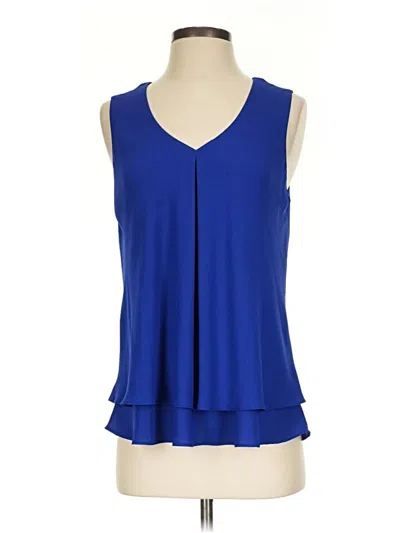 Pre-owned Frank Lyman Design Sleeveless Blouse In Blue