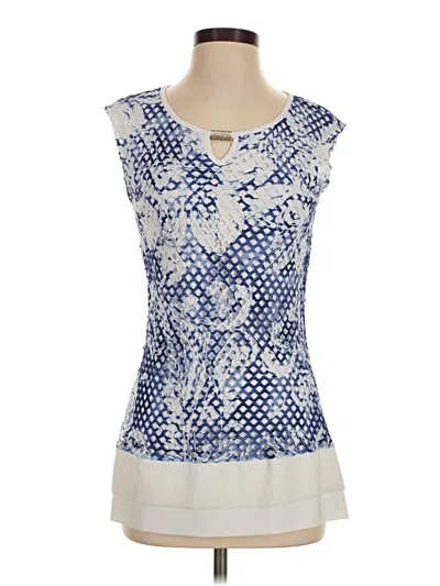 Pre-owned Frank Lyman Design Sleeveless Blouse In Blue