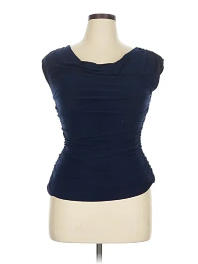 Pre-owned Frank Lyman Design Sleeveless Top Blue Scoop Neck Tops